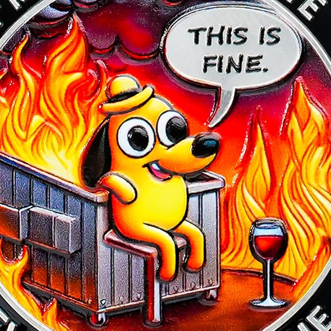 Memento Mori Coin Momento Mori Coin Skull Coin Stoic Gifts Memento Mori Calendar Living Memento Mori Amor Fati Coin (Calm in The Fire Skeleton Dog)