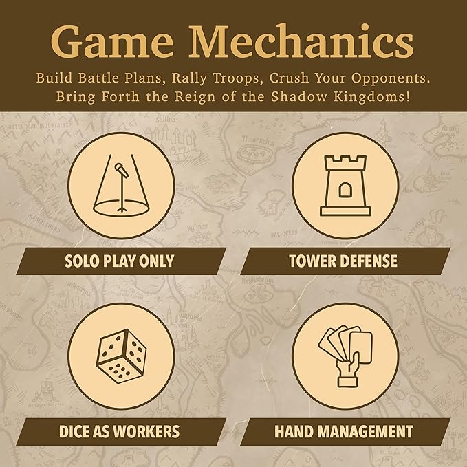 Siege of Valeria Board Game - Tower Defense Solo Board Game with Dice Rolling and Combo Cards. Single Player Fun with Fast Paced Gameplay