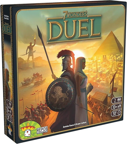 7 Wonders Duel Board Game BASE GAME - Intense Two-Player Battles in the Ancient World! Strategy Game for Kids and Adults, Ages 10+, 2 Players, 30 Minute Playtime, Made by Repos Production