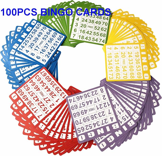 Yuanhe Jumbo Bingo Game Set - 11 Inch Tall Metal Cage with Calling Board, 7/8" Bingo Balls, 500 Bingo Chips,100 Bingo Cards for Large Group Games …