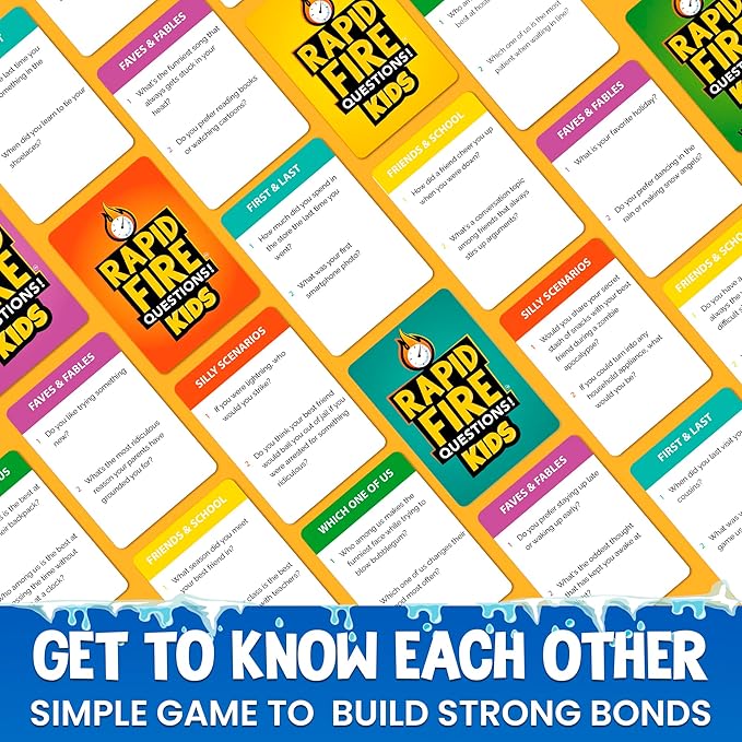 QUOKKA Kids Conversation Cards Game - Break The Ice Game for Kids and Families - Icebreaker Cards with 500+ Questions - Family Game for Kids 8-12 - Perfect for Family Game Night I Premium Version