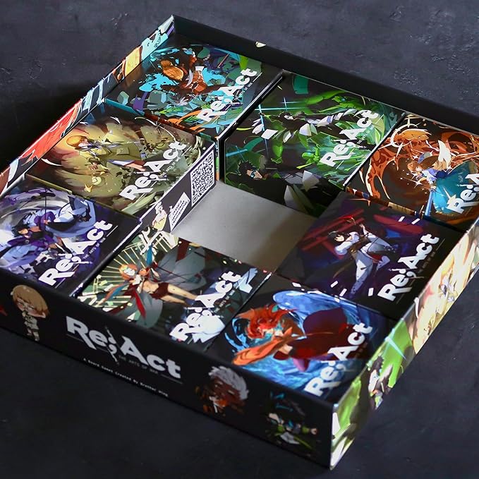 Re;ACT - The Arts of War - 1 vs 1 Anime Board Game, 15-30 Mins Playtime, Original Anime Manga IP Made in USA, Asymmetric Fighting Dueling Competitive Card Game, Play as Artists with Superpowers