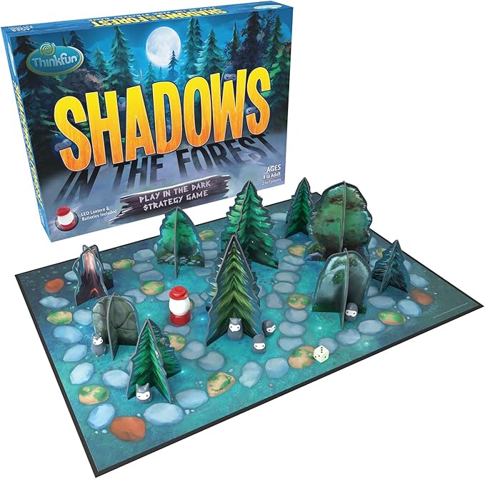 ThinkFun Shadows in The Forest - Unique Play-in-The-Dark Board Game | Ideal for Kids and Adults | Stimulating Brain Teaser | Innovative Gameplay
