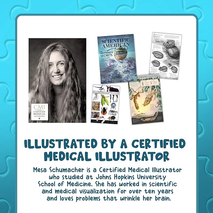 Genius Games Doctor Livingston Jr Anatomy Puzzle - Human Heart Model - 100 Piece Jigsaw for Kids & Teens