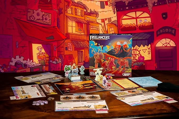 Freelancers Board Game - Dive into a Post-Apocalyptic Gig Economy! Narrative Adventure Game, Fantasy RPG Game, Ages 14+, 3-7 Players, 90 Minute Playtime, Made by Plaid Hat Games