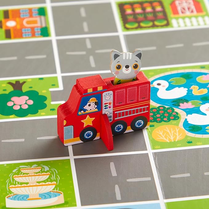 Mudpuppy Fire Engine Rescue – Cooperative Preschool Board Game Featuring Bold Fire Engine Promotes Social Emotional Development for Children Ages 4 and Up