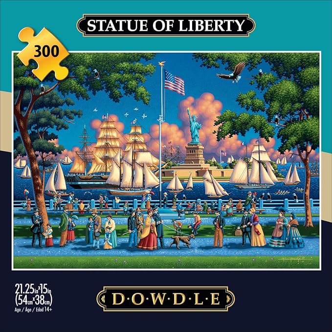 Buffalo Games - Eric Dowdle - Statue of Liberty - 300 Piece Jigsaw Puzzle for Adults - Challenging Puzzle Perfect for Game Nights - Finished Size is 21.25 x 15.00