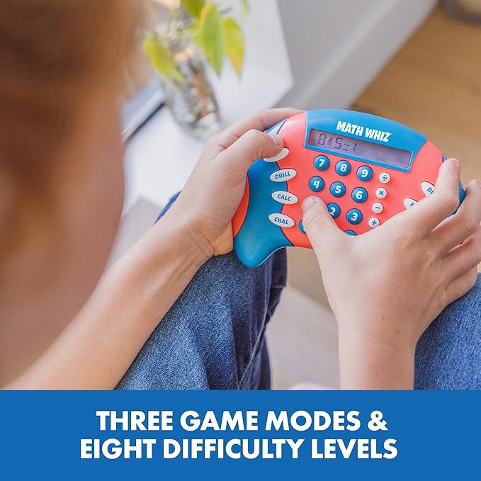 Educational Insights Math Whiz - Electronic Math Games, Addition, Subtraction, Division, and Multiplication Game, Handheld Games for Kids, Interactive STEM Learning Tools for Ages 6+