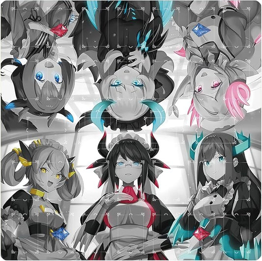 Card Rubber Mat - 2 Player, Square playmat for Gamer 60x60cm/23.6x23.6inch