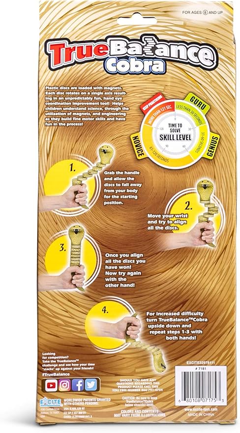 TrueBalance Coordination Game Balance Toy For Adults and Kids | Improves Fine Motor Skills (Cobra Version)