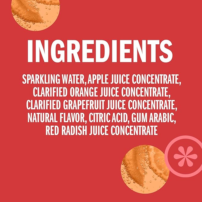 IZZE Sparkling Juice Beverage Blend, Grapefruit, No Sugar Added, 8.4 FL OZ, 24 Cans