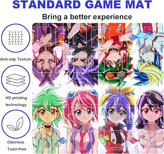 Card Rubber Mat - 2 Player, Square playmat for Gamer 60x60cm/23.6x23.6inch