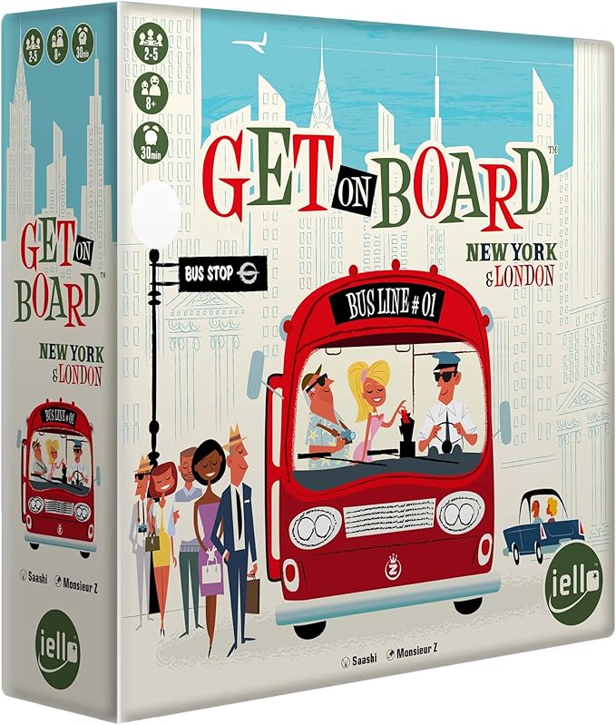IELLO: Get On Board: New York & London, A Flip & Write Game, Clever & Original, 30 Minute Play Time, 2 to 5 Players, for Ages 8 and Up