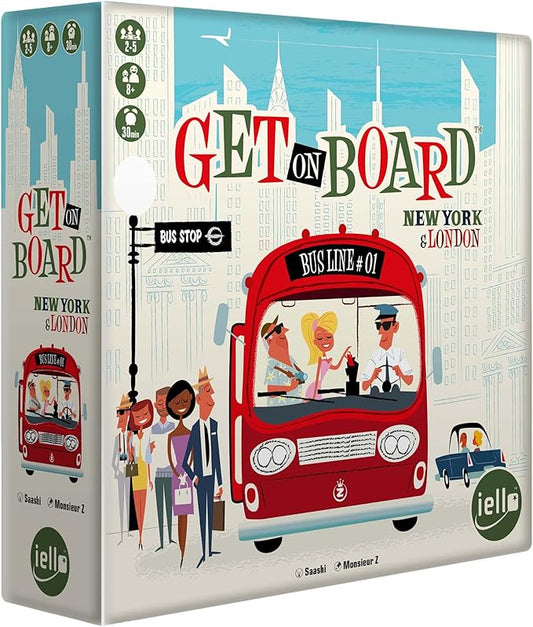 IELLO: Get On Board: New York & London, A Flip & Write Game, Clever & Original, 30 Minute Play Time, 2 to 5 Players, for Ages 8 and Up