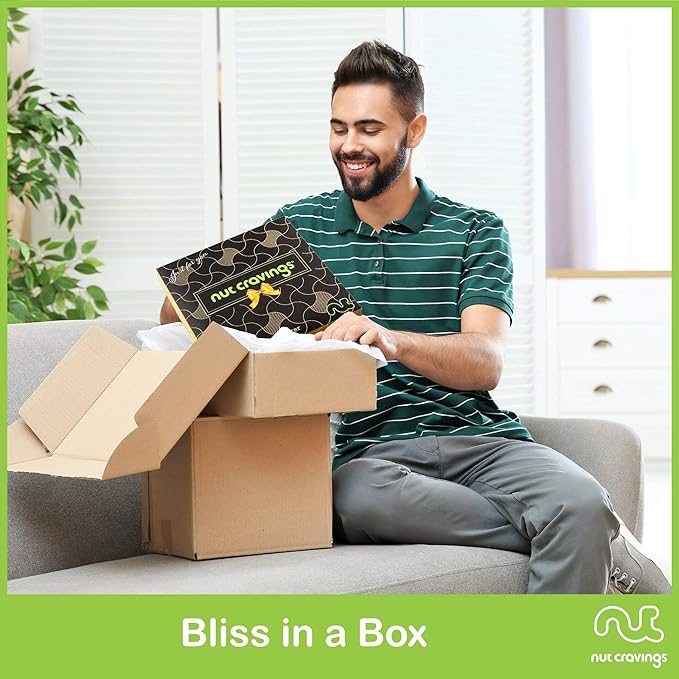 NUT CRAVINGS - Mixed Nuts Gift Basket in Black Gold Box (4 Assortments) Food Arrangement, Healthy Snack Care Package, Kosher