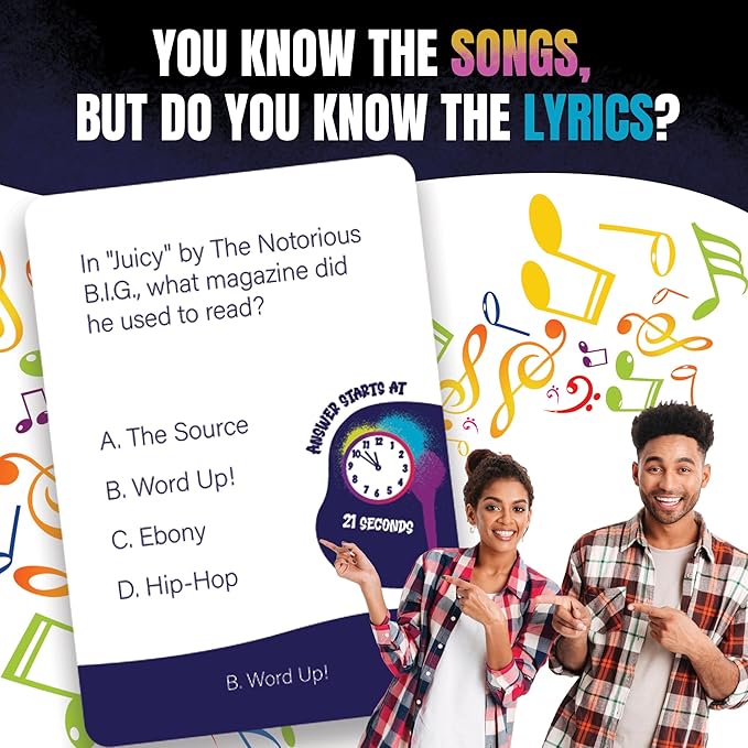 Lyric Legend 90s Hip-Hop and Rap - Music Trivia Game To Finish The Lyrics And Argue For The Correct Songs. Great For Groups, Gifts, Game Night, and Parties. Sing Along and Quiz Your Friends and Family