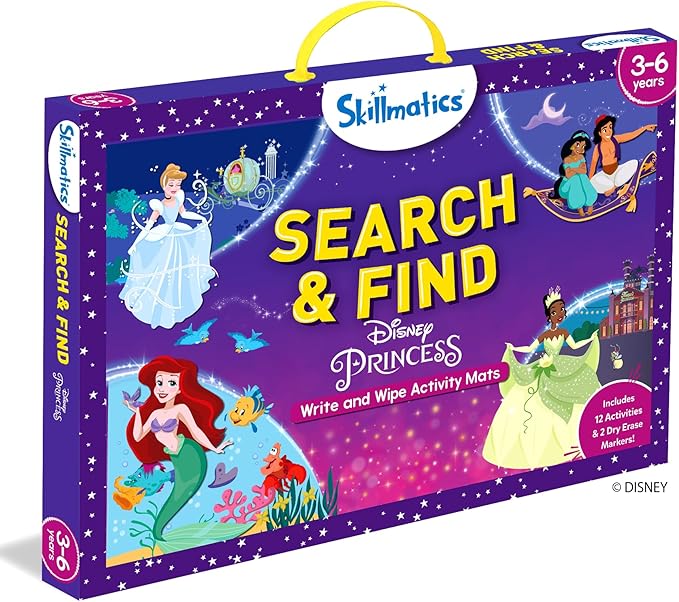 Skillmatics Search and Find Disney Princess Educational Game - Reusable Preschool Learning Activities, Perfect for Toddlers & Kids Who Love Toys, Art & Crafts, Gifts for Boys & Girls Ages 3, 4, 5, 6