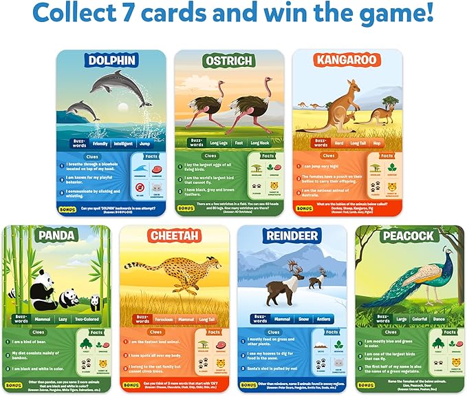 Skillmatics Guess in 10 Animal Planet, Card Game, Perfect for Boys, Girls, Kids, Teens, Adults Who Love Animals, Trivia Games, Travel Games, Gifts for Ages 6, 7, 8, 9, 10, and Up