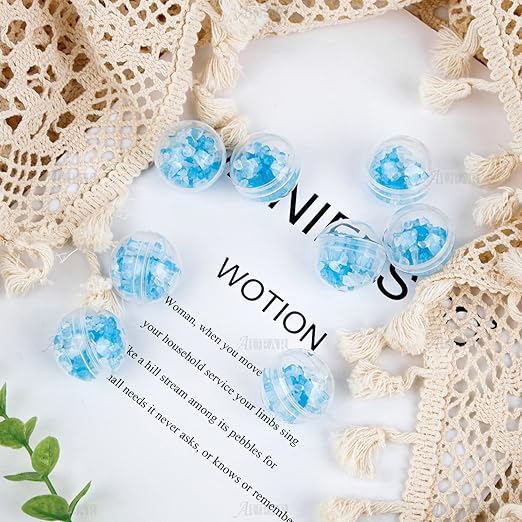 AUEAR, 50 Pack Translucent Small Round Capsules 1.1 Inch Vending Machine Empty Plastic Gumball Containers for Party Favor Prize