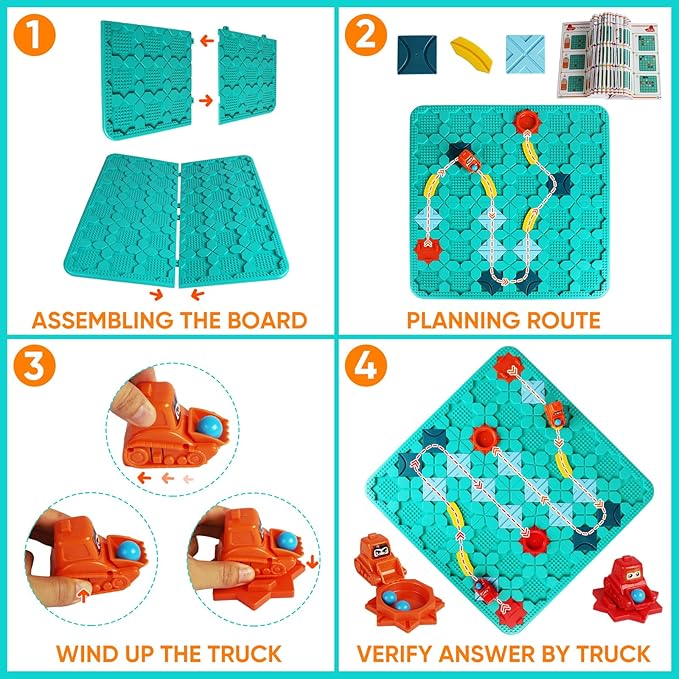 STEM Board Game for Kids, Logical Road Builder Games,Toys for Kids 4 5 6 7 8 Year Old,Large Educational Smart Brain Teasers Puzzles Toys, Birthday Gifts for Kids Boys Girls Age 4-8 Year Old