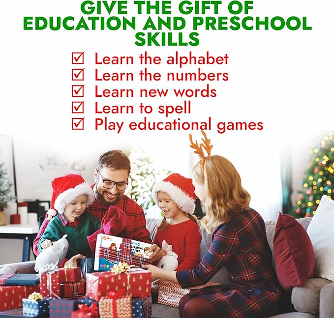 Just Smarty Interactive Alphabet Wall Chart | Talking ABCs & 123s Music Poster with Interactive Light | Toddler Alphabet Learning | Best Educational Gift for Boys & Girls Ages 2 3 4 5 | Letter Sounds