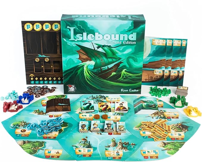 Red Raven Games, Islebound: Emerald Edition - Strategic Civilization Board Game - for 2 to 4 Players, Ages 14+