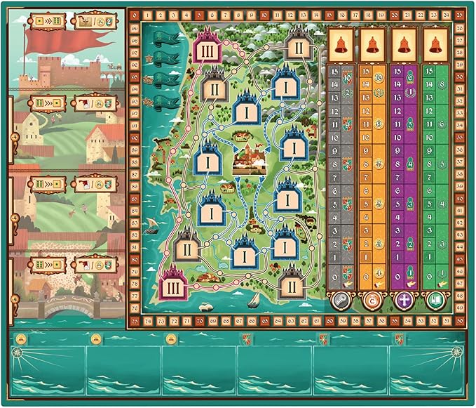 Coimbra Board Game - Renaissance Strategy Game with Innovative Dice Mechanism for Kids & Adults, Ages 14+, 2-4 Players, 60-90 Minute Playtime, Made by Eggertspiele