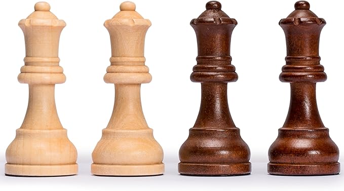 Husaria Staunton Tournament No. 5 Chessmen with 2 Extra Queens and Wooden Box, 3.5-inch Kings