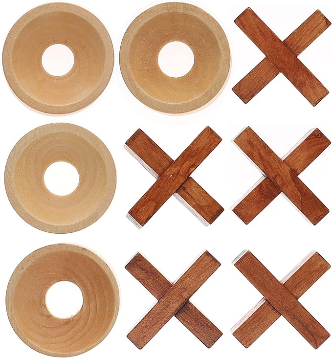 WE Games Tic-tac-Toe Wooden Board Game