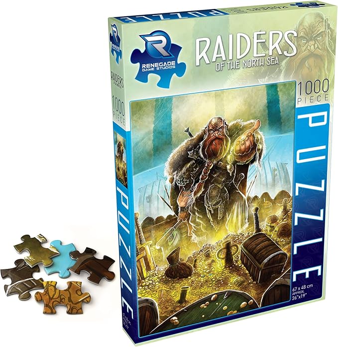 Renegade Game Studios 1000 Piece Jigsaw Puzzle - Raiders of The North Sea - Conquest, 26 x 19 inches, Features Art from The Critically Acclaimed Board Game, Raiders of The North Sea, Age 10 & Up