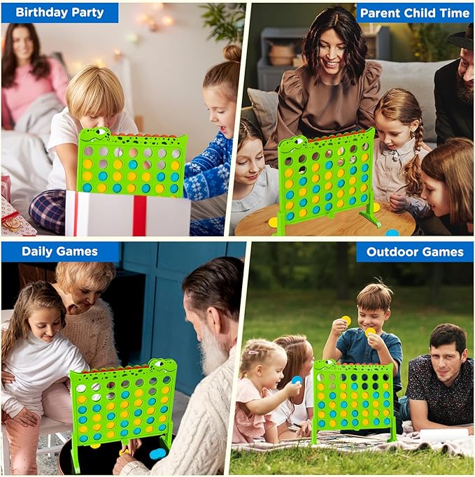 Aywewii Dinosaur Toys 4-in-a-Row Connect Games 1.1 FT Large Size Strategy Board Games Portable Collapsible Trave Games Toddler Gifts for Boys Girls Family Games for Kids and Adults Ages 3+