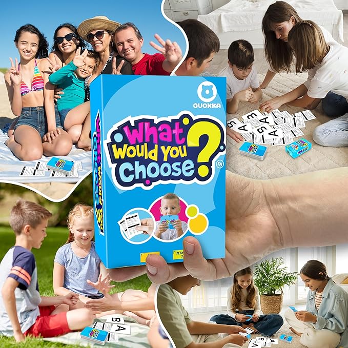 QUOKKA Board Game for 8-12 Year Olds - Family Card Game for Kids Ages 6-8 - What Would You Choose | Do Kids Rather? | Pick Your Answer | Get to Know You - Fun Game Night for Boys & Girls