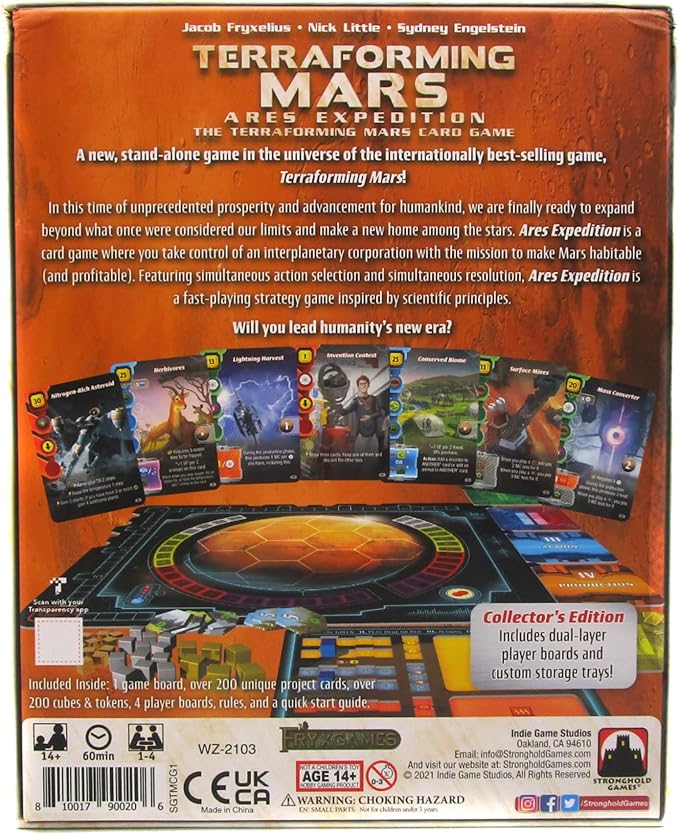Stronghold Games Terraforming Mars Ares Expedition Card Game Collectors Edition ,1 to 4 players, Orange