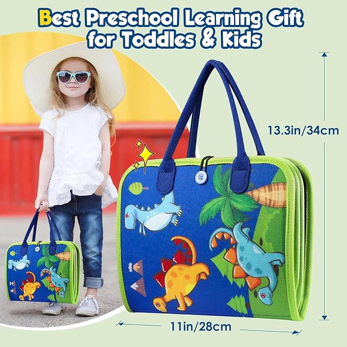 Toddler Busy Board - Montessori Toys for 1-3 Year Old Boy Birthday Gift, Educational Learning Sensory Busy Book for Two Year Old Boys, Kids Ages 2-4 Activities Toy for Airplane Car Travel