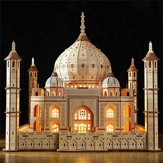 3D Wooden Puzzles Persian Love Palace Kits Includes Light Strip, Brainteaser and Puzzle for Halloween/Birthday,Gifts for Adults and Teens to Build Combination
