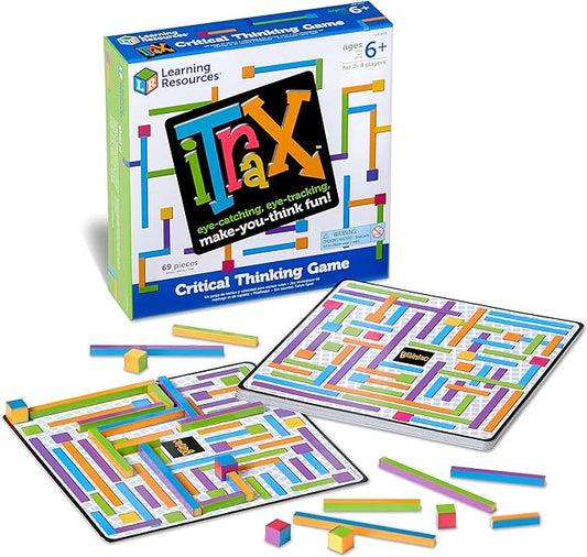 Learning Resources iTrax Critical Thinking Game - 69 Pieces, Ages 6+ Brainteaser Games for Kids, Develops Critical Thinking Skills, Board Games