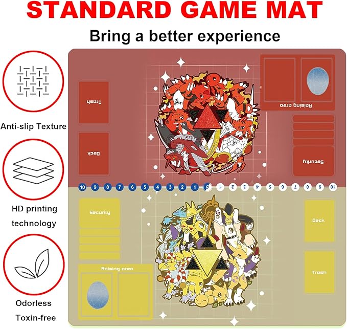 DTCG playmat 2 Player Duel Mat Gaming Competition Pad Mat Card Binder Deck 60 * 60CM 23.6x23.6in