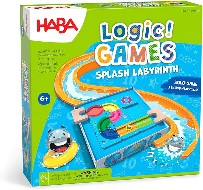 HABA Logic! Games: Milo's Waterpark - Splash Labyrinth Dexterity Maze Game