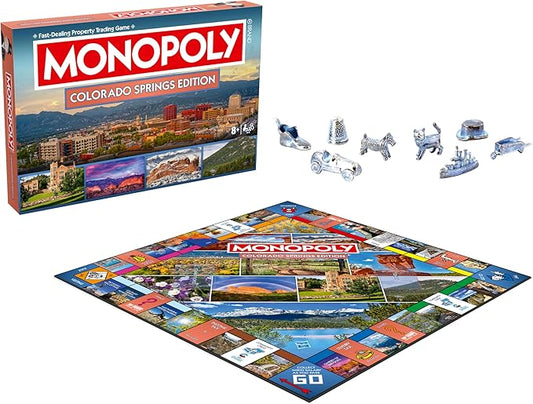 Monopoly Board Game – Colorado Springs, CO Edition: 2-6 Players Family Board Games for Kids and Adults, Board Games for Kids 8 and Up, Great for Game Night