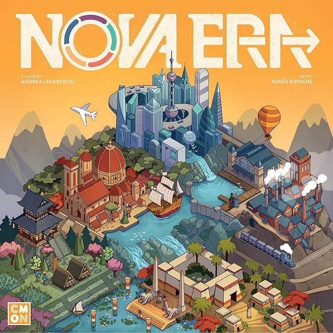 Nova Era Board Game - Civilization Building & Economic Strategy Game, Accessible Game for Kids & Adults, Ages 12+, 2-4 Players, 60 Minute Playtime, Made by CMON