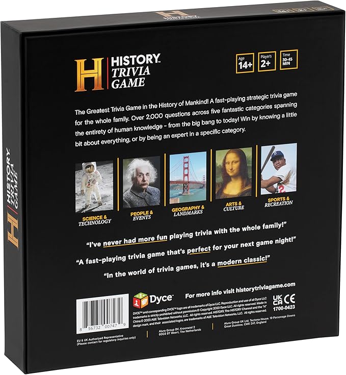 HISTORY Channel Trivia Game - 2000+ Fun General Knowledge Questions for Adults, Family and Teens in The Pursuit of Trivial Knowledge - Perfect Super Trivia for Board & Card Games Night with your Group
