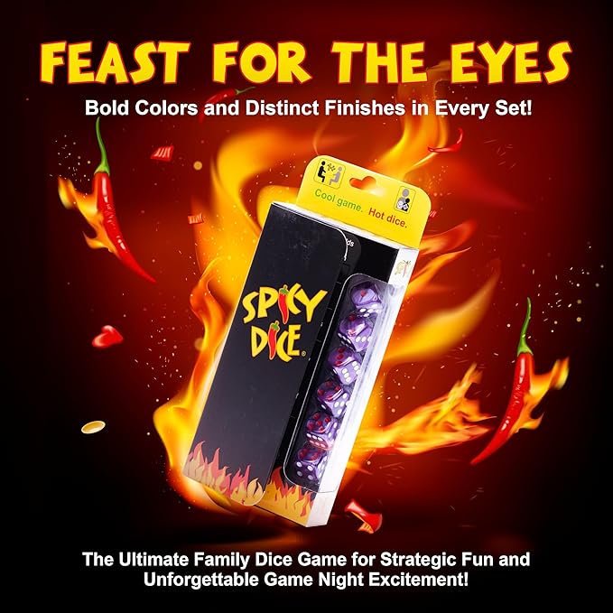 Purple: The Ultimate Family Dice Game – Pearlized Colored Dice with Cheat Sheet and Silkscreened Pouch for Strategic Fun and Unforgettable Game Night Excitement!