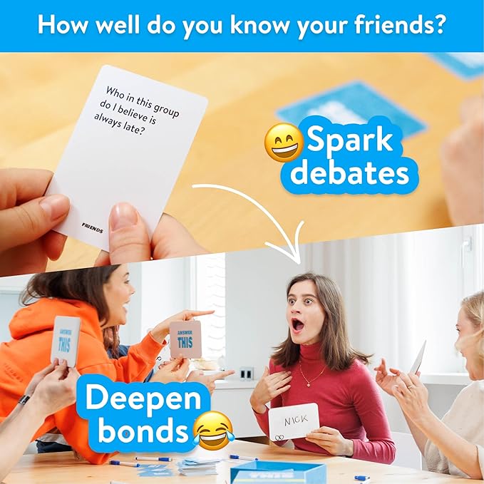 Answer This - Friends - How Well Do You Know Your Family & Friends? - Fun Party Card Game for Teens & Adults - Great Conversation Starter