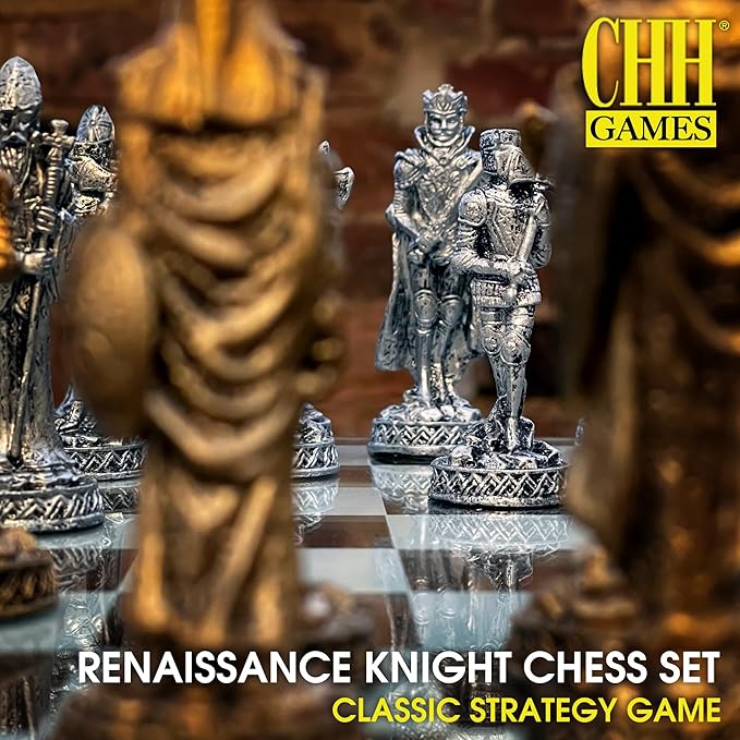 Renaissance Knight Chess Recreational Classic Strategy Game Set