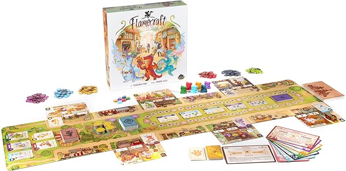 Flamecraft Board Game - Ignite The Ultimate Fantasy Adventure ! Strategy Game, Fun Family Game for Kids and Adults, Ages 10+, 1-5 Players, 60 Minute Playtime, Made by Lucky Duck Games
