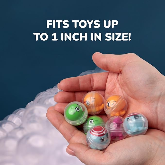 Capsule Vending Machine Round 100 pcs 1.1 inch - Gumball Machine Capsules Bulk Clear Container - Easter Basket Stuffers Birthday Gifts Pinata Stuffers DIY Craft Supplies - Clear Capsules Empty