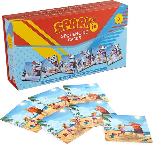 SPARK INNOVATIONS Sequencing Cards, Speech Therapy, Autism Therapy, SEL, Problem Solving, Social Skills, Picture Cards, ESL, English Language Learners (Set 2)