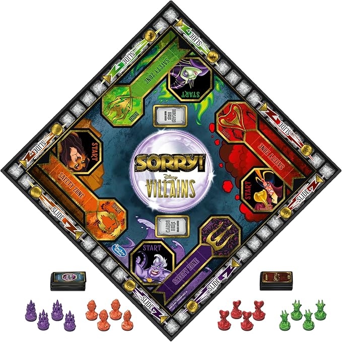 Hasbro Gaming Sorry! Board Game: Disney Villains Edition Kids Game, Family Games for Ages 6 and Up (Amazon Exclusive)
