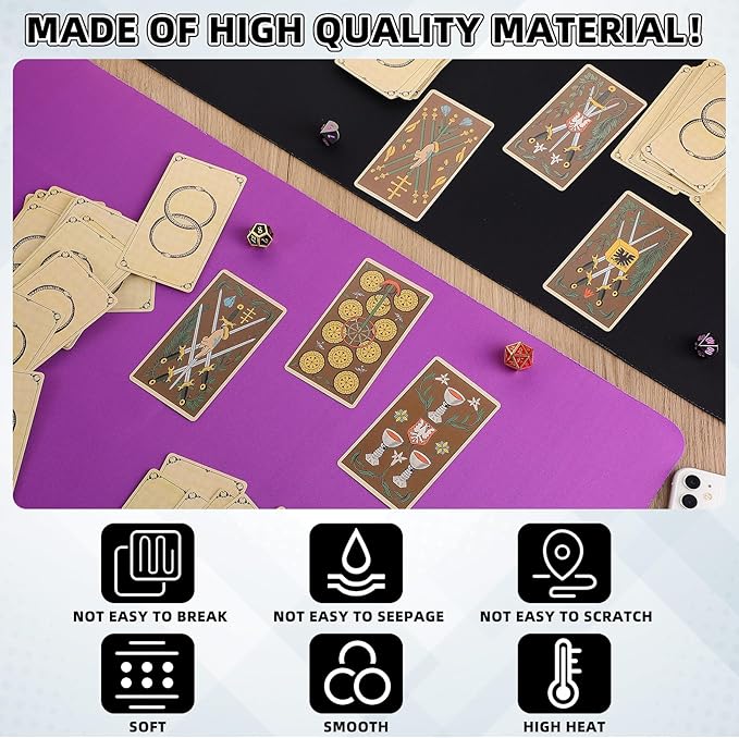 Yexiya 4 Pcs Card Game Mats 14 x 24 Inch Playmat Sublimation Blanks Playmat Smooth Card Playing Mat for Board Games,and Collectible Playing(Colorful)