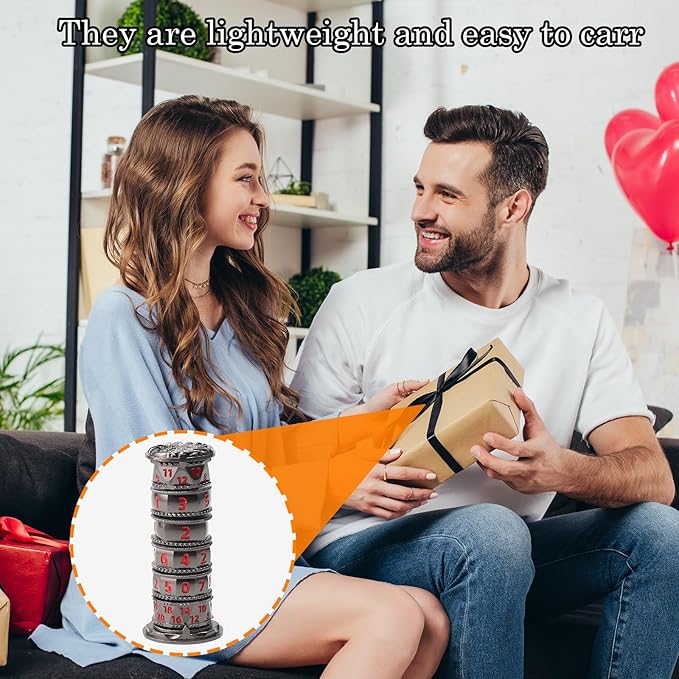 Pagoda Dice Spinner, 7 in 1 Metal Unique Roulette Dice for Sci-Fi, War, Crime Theme Tabletop Games